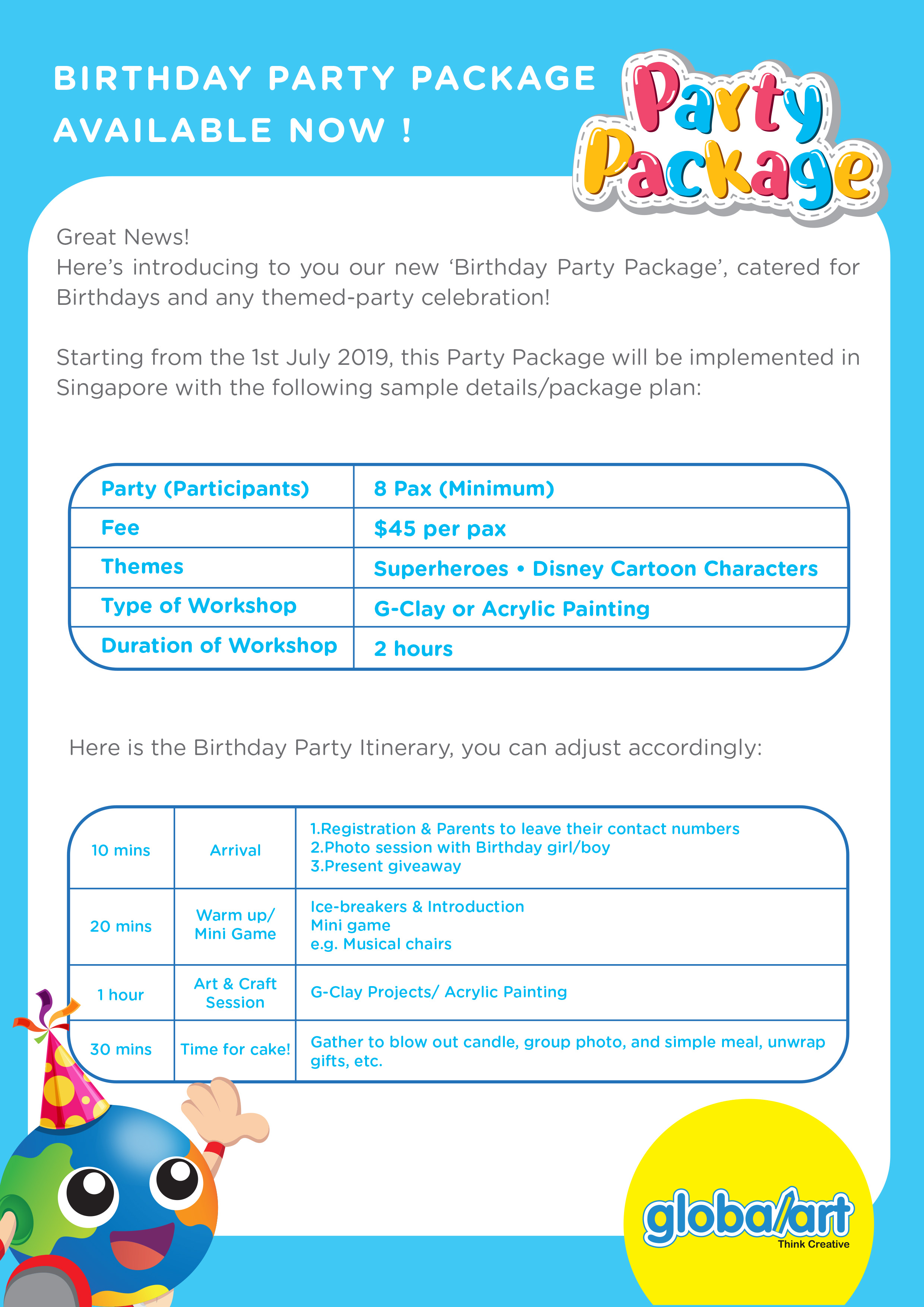 Birthday Party with Global Art Singapore Best Art Classes Singapore